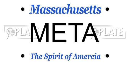 META Massachusetts License Plate