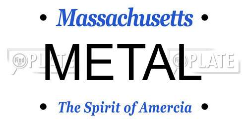 METAL Massachusetts License Plate