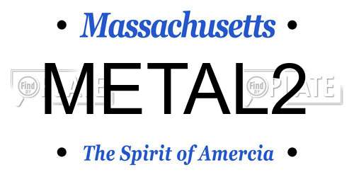 METAL2 Massachusetts License Plate