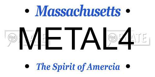 METAL4 Massachusetts License Plate