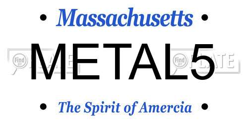 METAL5 Massachusetts License Plate