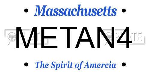 METAN4 Massachusetts License Plate