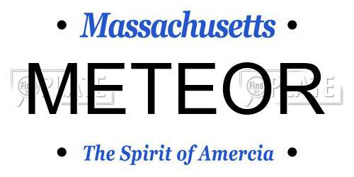 METEOR Massachusetts License Plate