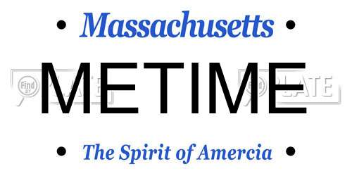 METIME Massachusetts License Plate