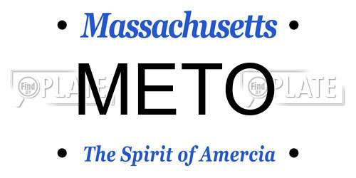 METO Massachusetts License Plate