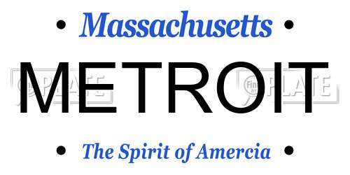 METROIT Massachusetts License Plate