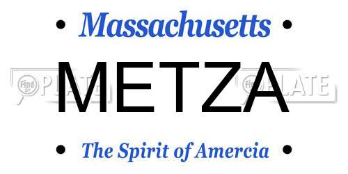 METZA Massachusetts License Plate