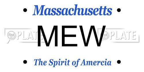 MEW Massachusetts License Plate