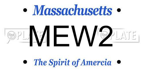 MEW2 Massachusetts License Plate