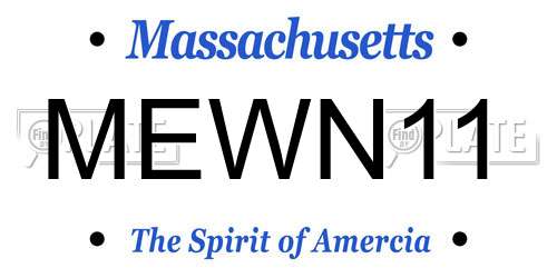 MEWN11 Massachusetts License Plate