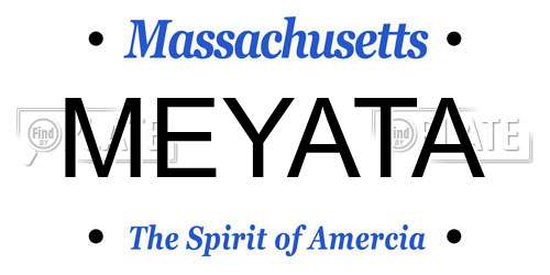 MEYATA Massachusetts License Plate