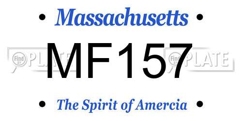 MF157 Massachusetts License Plate