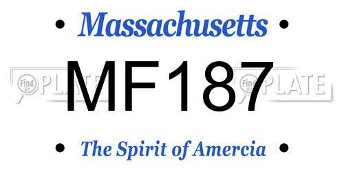 MF187 Massachusetts License Plate