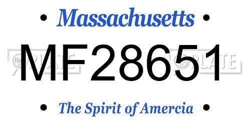 MF28651 Massachusetts License Plate