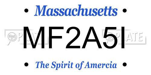 MF2A5I Massachusetts License Plate
