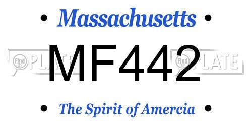 MF442 Massachusetts License Plate
