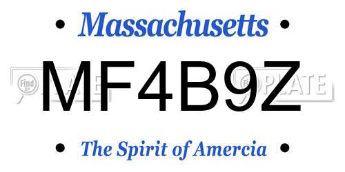 MF4B9Z Massachusetts License Plate