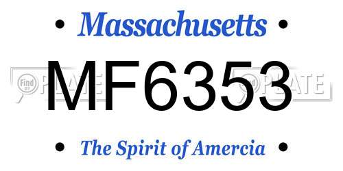 MF6353 Massachusetts License Plate