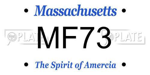 MF73 Massachusetts License Plate