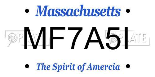 MF7A5I Massachusetts License Plate