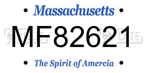 MF82621 Massachusetts License Plate