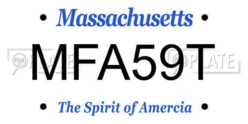 MFA59T Massachusetts License Plate