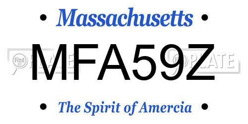 MFA59Z Massachusetts License Plate