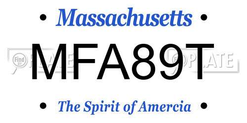 MFA89T Massachusetts License Plate
