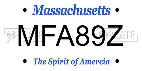 MFA89Z Massachusetts License Plate
