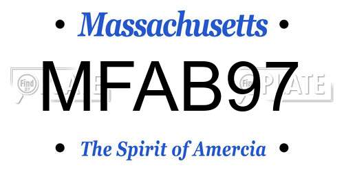 MFAB97 Massachusetts License Plate