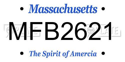 MFB2621 Massachusetts License Plate