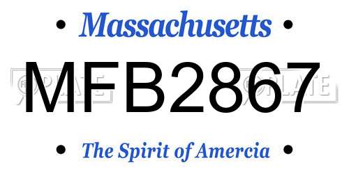 MFB2867 Massachusetts License Plate