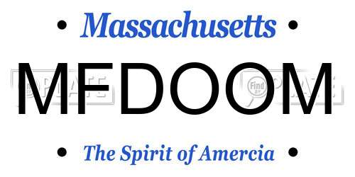 MFDOOM Massachusetts License Plate