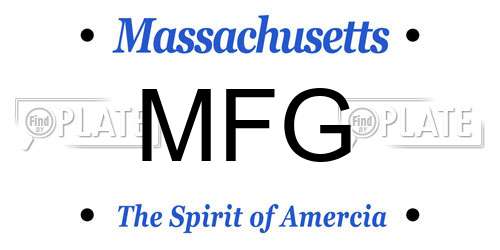 MFG Massachusetts License Plate