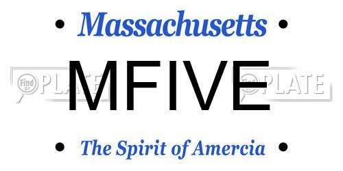 MFIVE Massachusetts License Plate