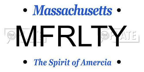 MFRLTY Massachusetts License Plate
