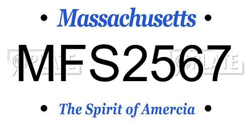 MFS2567 Massachusetts License Plate