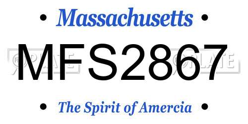 MFS2867 Massachusetts License Plate