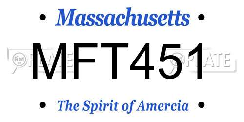 MFT451 Massachusetts License Plate