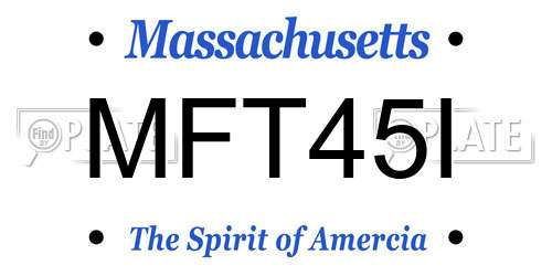 MFT45I Massachusetts License Plate