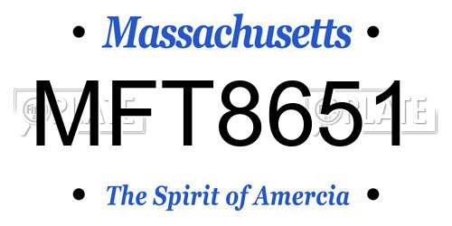 MFT8651 Massachusetts License Plate