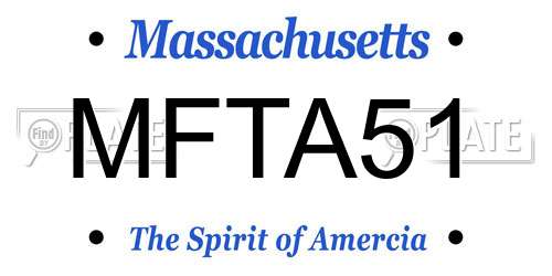 MFTA51 Massachusetts License Plate