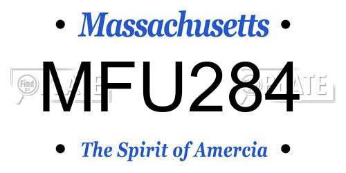 MFU284 Massachusetts License Plate