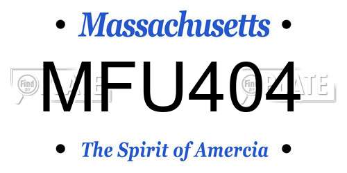 MFU404 Massachusetts License Plate