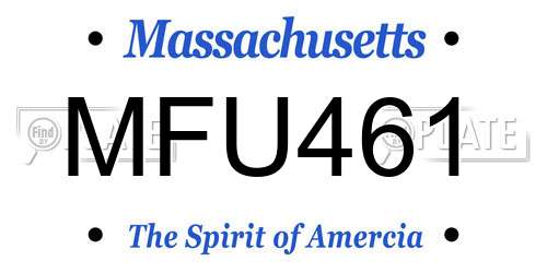 MFU461 Massachusetts License Plate