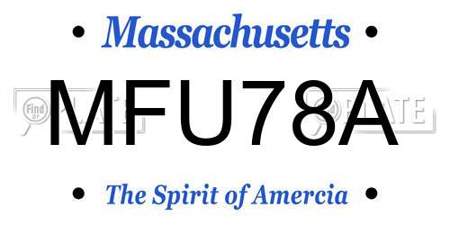 MFU78A Massachusetts License Plate