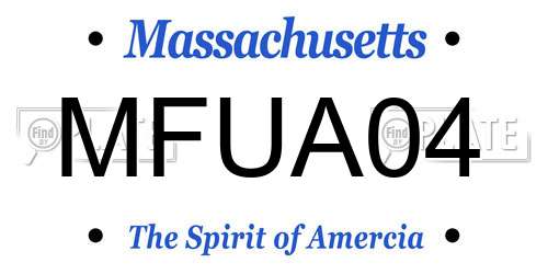 MFUA04 Massachusetts License Plate