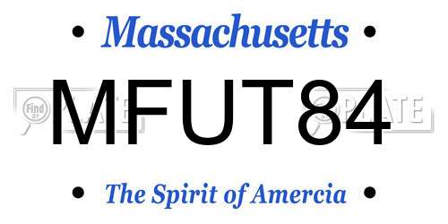 MFUT84 Massachusetts License Plate