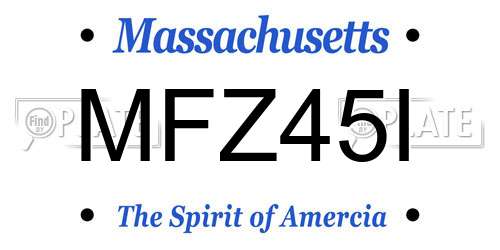 MFZ45I Massachusetts License Plate
