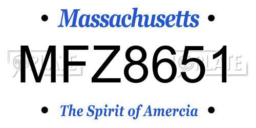 MFZ8651 Massachusetts License Plate